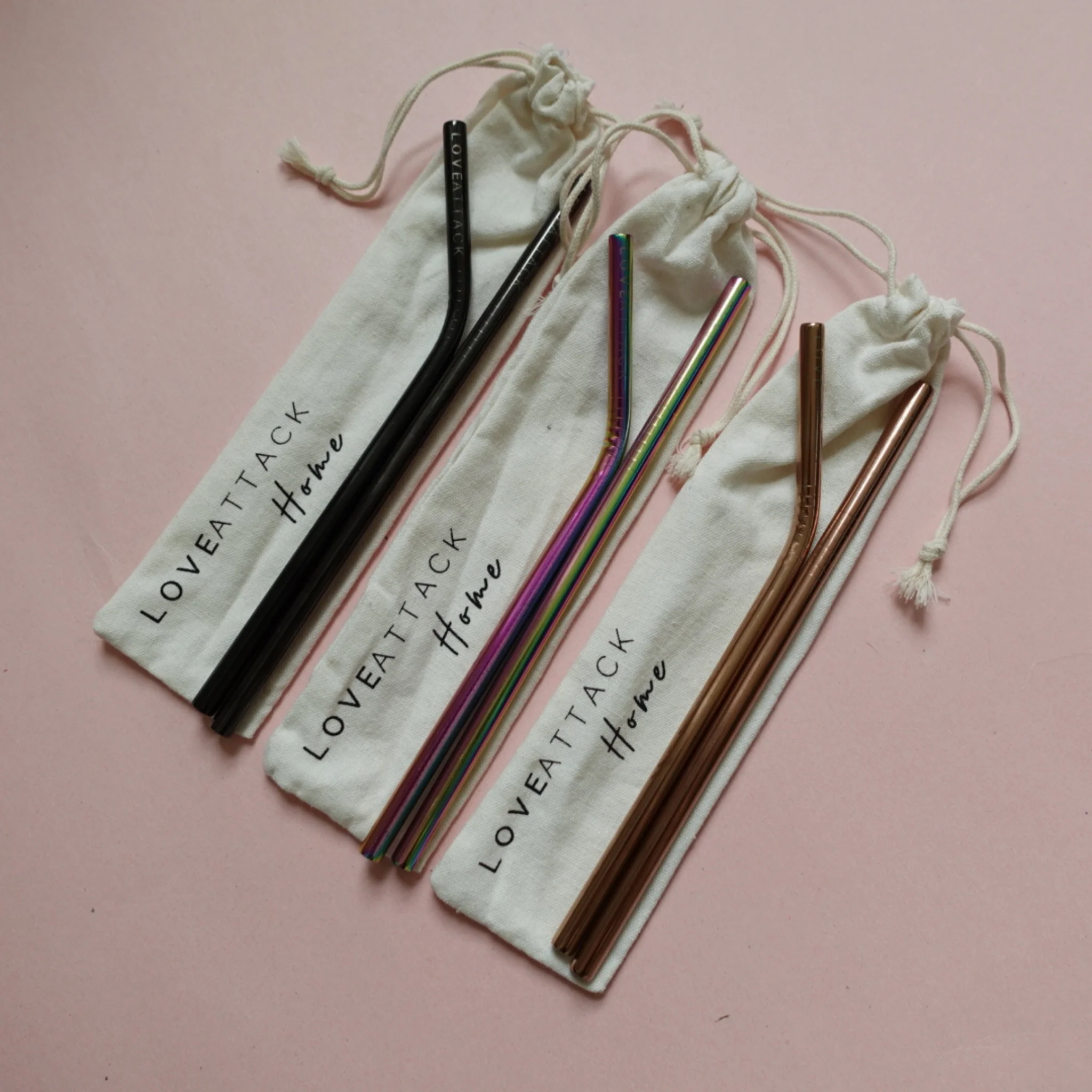 2pk Reusable Stainless Steel Drinking Straws - Bronze - Image 3
