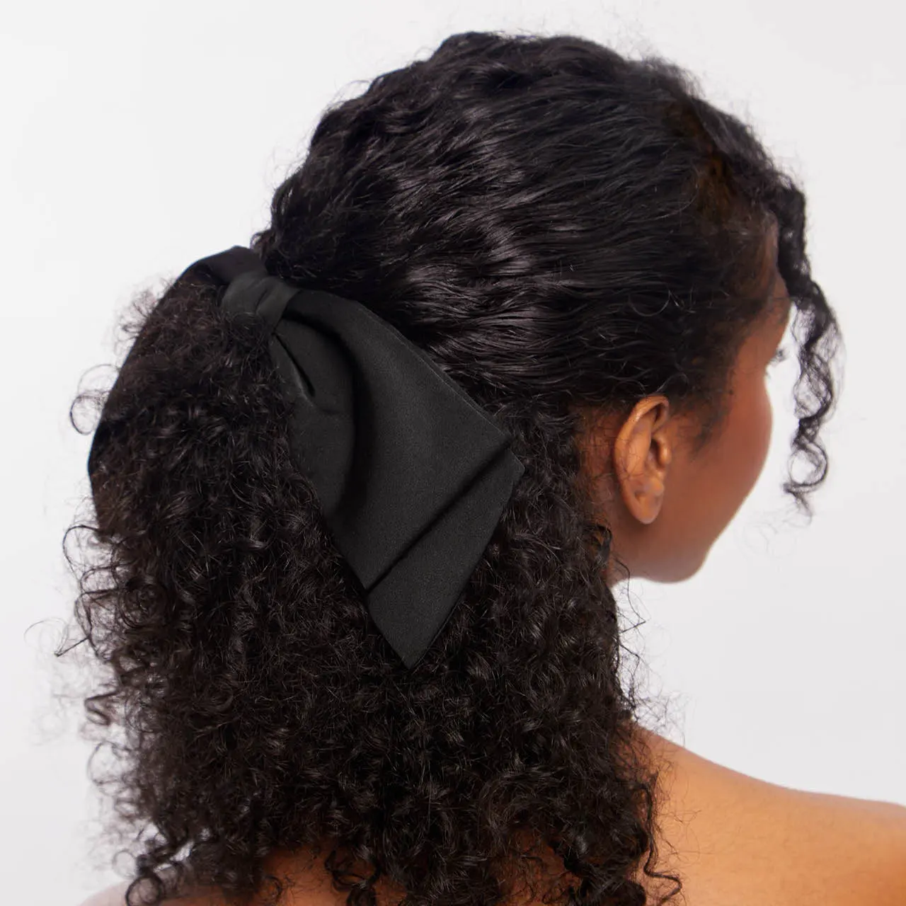 Black Bow Clip Made with Recycled Fabric - Image 4