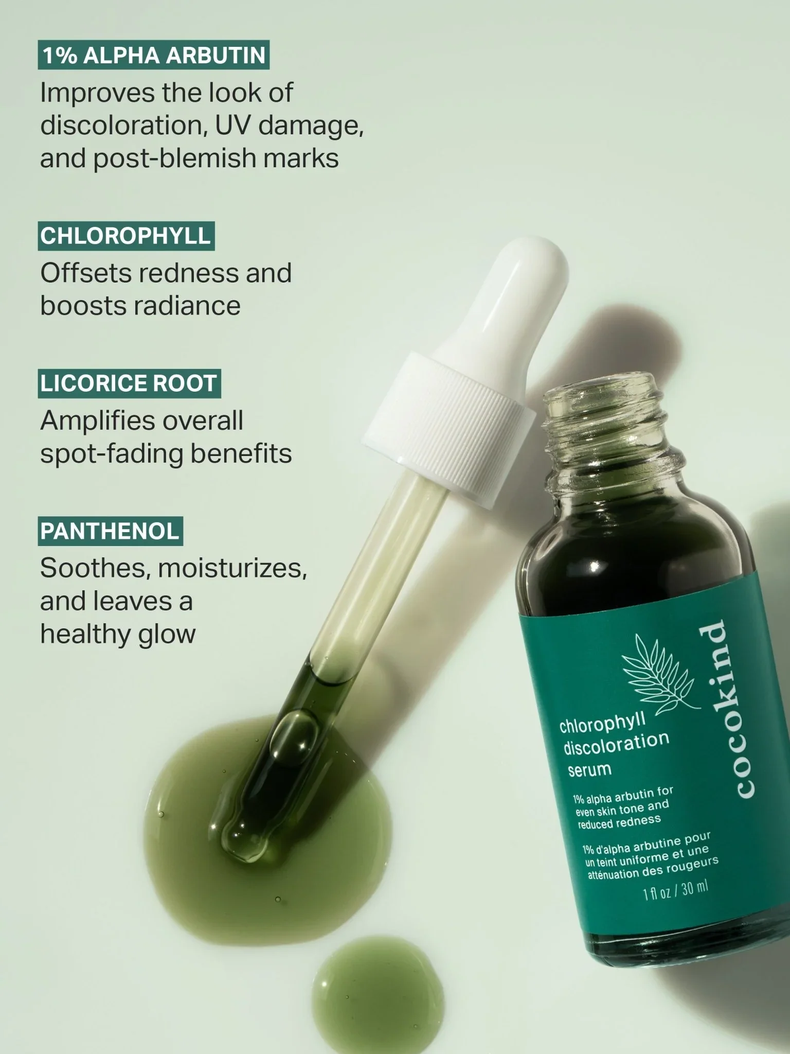 Chlorophyll Discoloration Serum with 1% Alpha Arbutin - Image 4