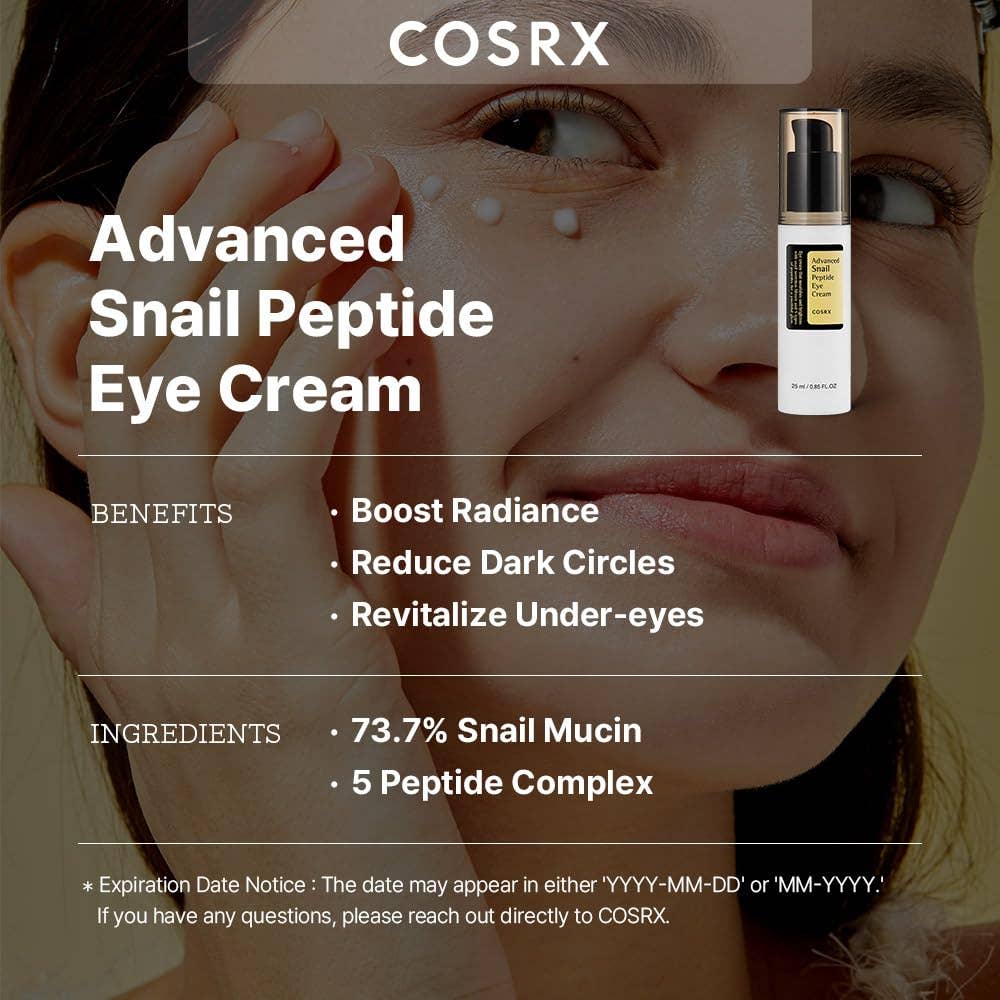 Snail Peptide Eye Cream with 73.7% Snail Mucin and Niacinamide 25ml - Image 3