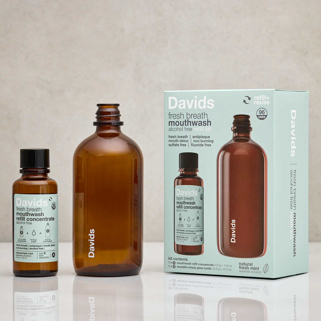 Davids Hydroxi™ Fresh Breath Mouthwash - Natural Fresh Mint - Image 4