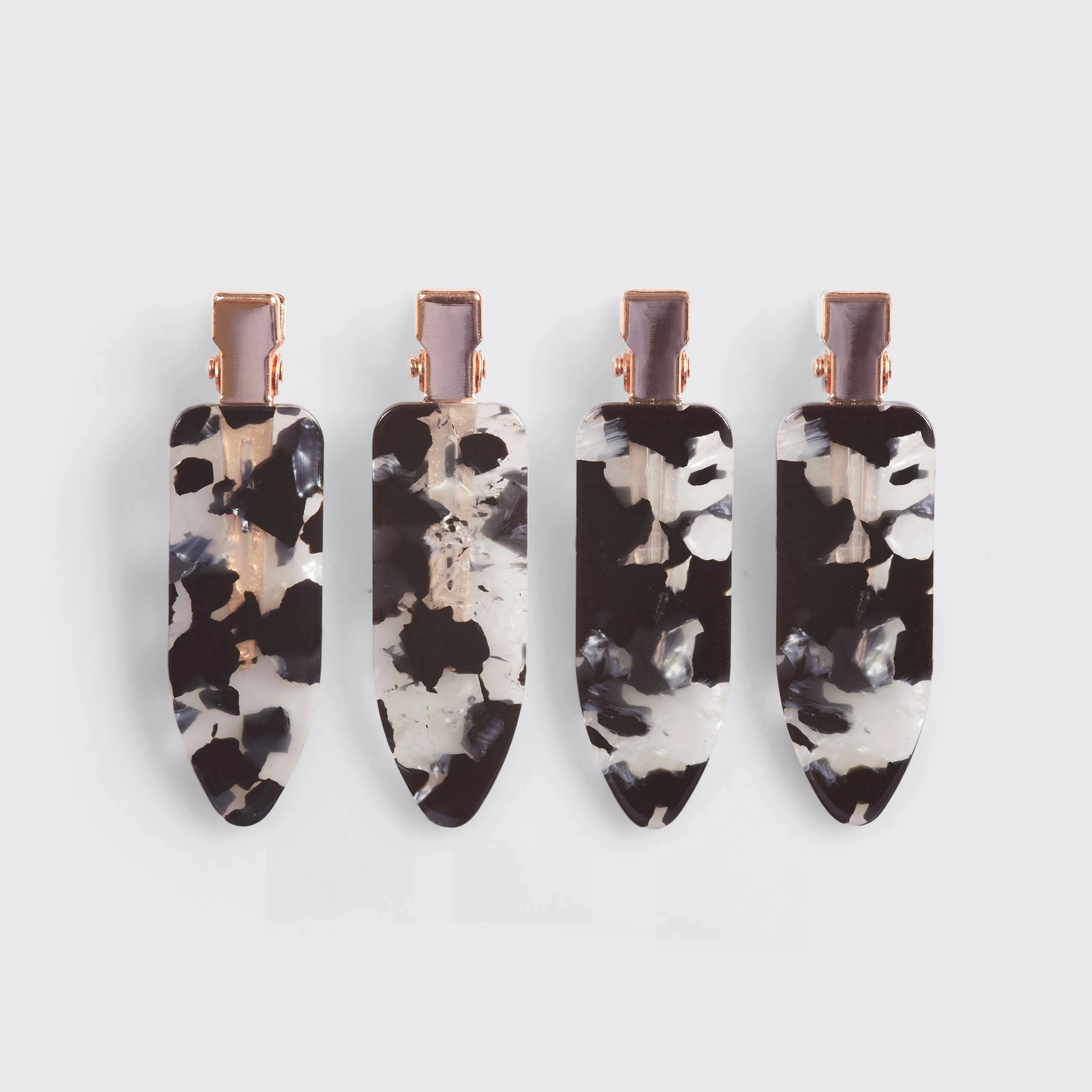 Eco-Friendly Creaseless Clips 4pc Set - Black Terrazzo - Image 2