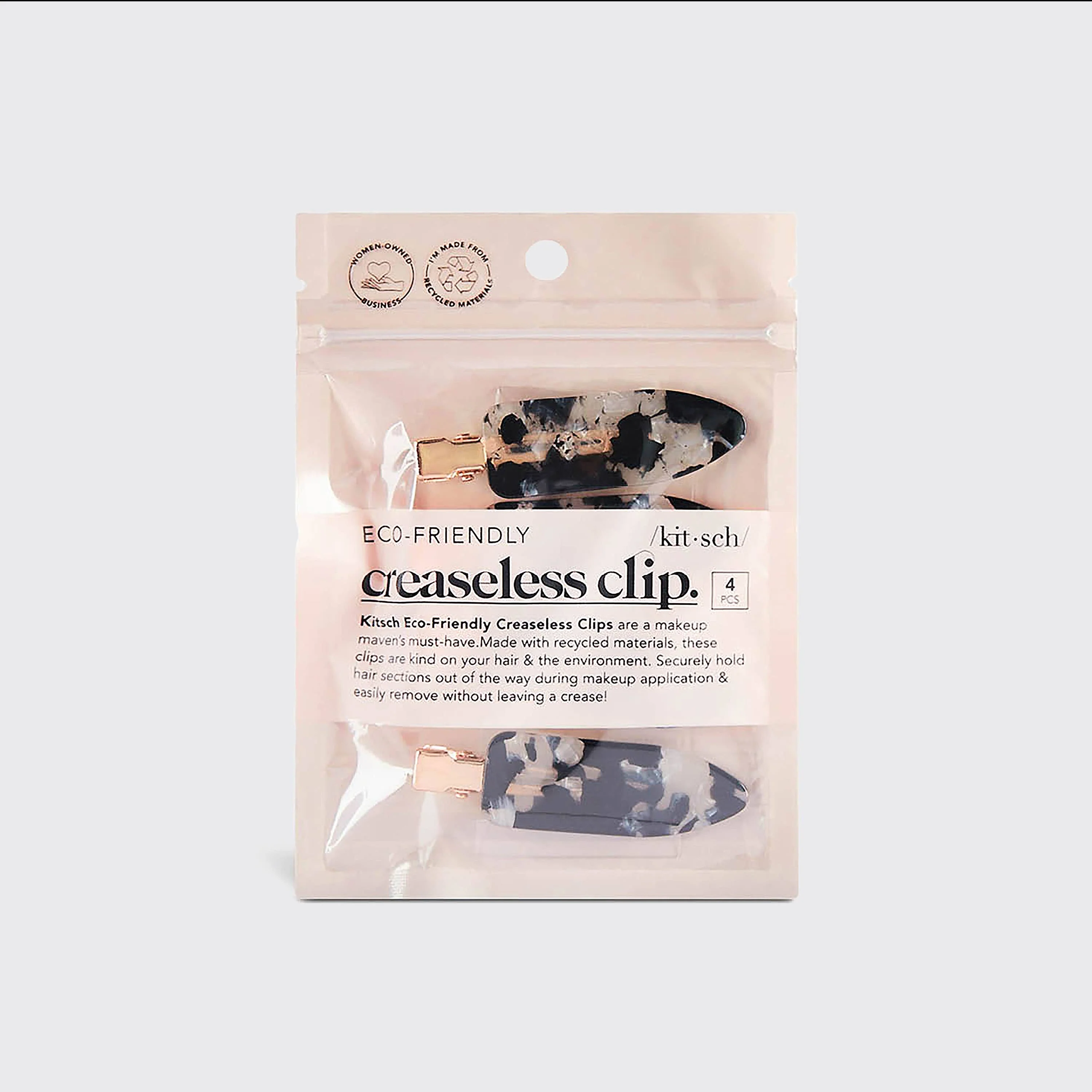 Eco-Friendly Creaseless Clips 4pc Set - Black Terrazzo - Image 4