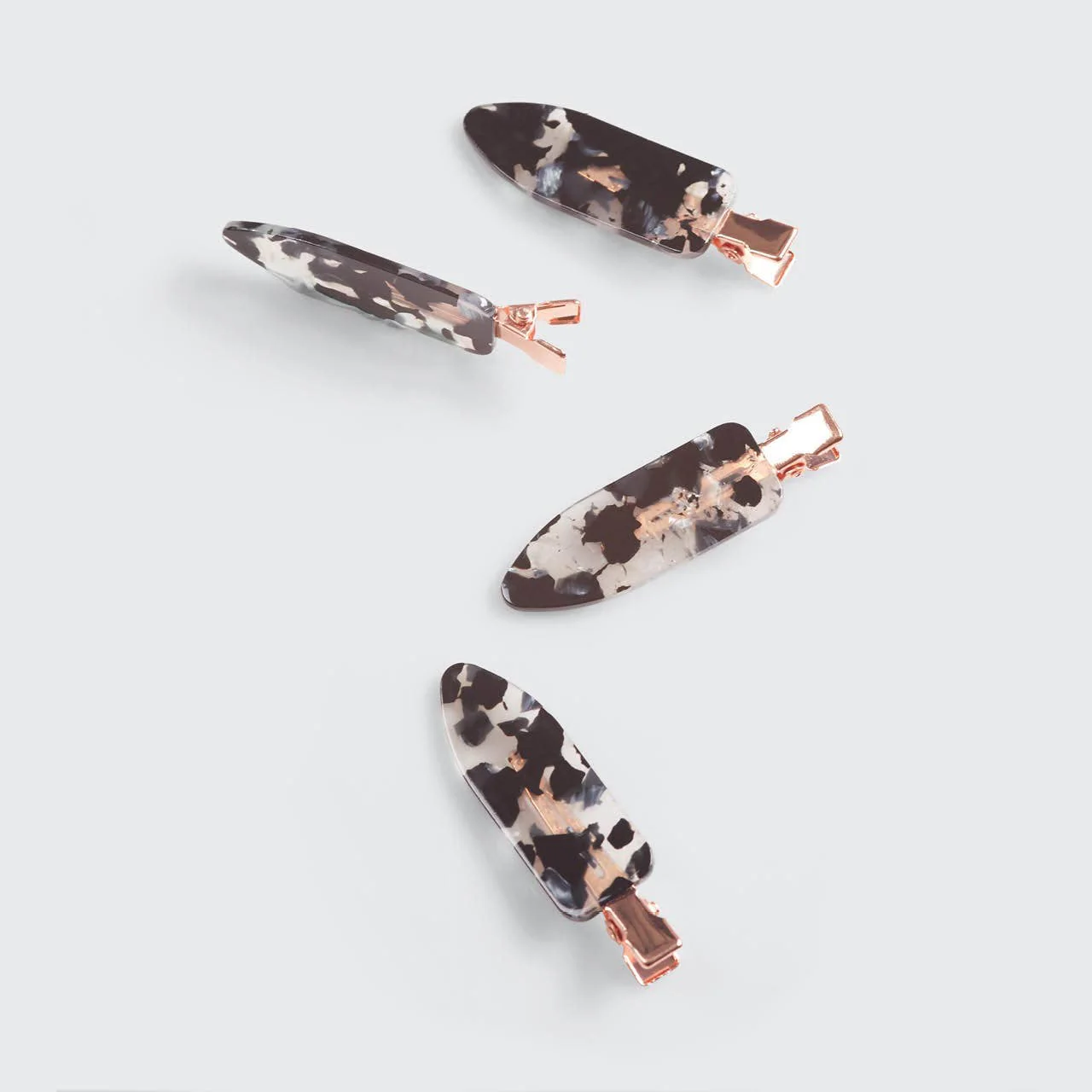 Eco-Friendly Creaseless Clips 4pc Set - Black Terrazzo - Image 5