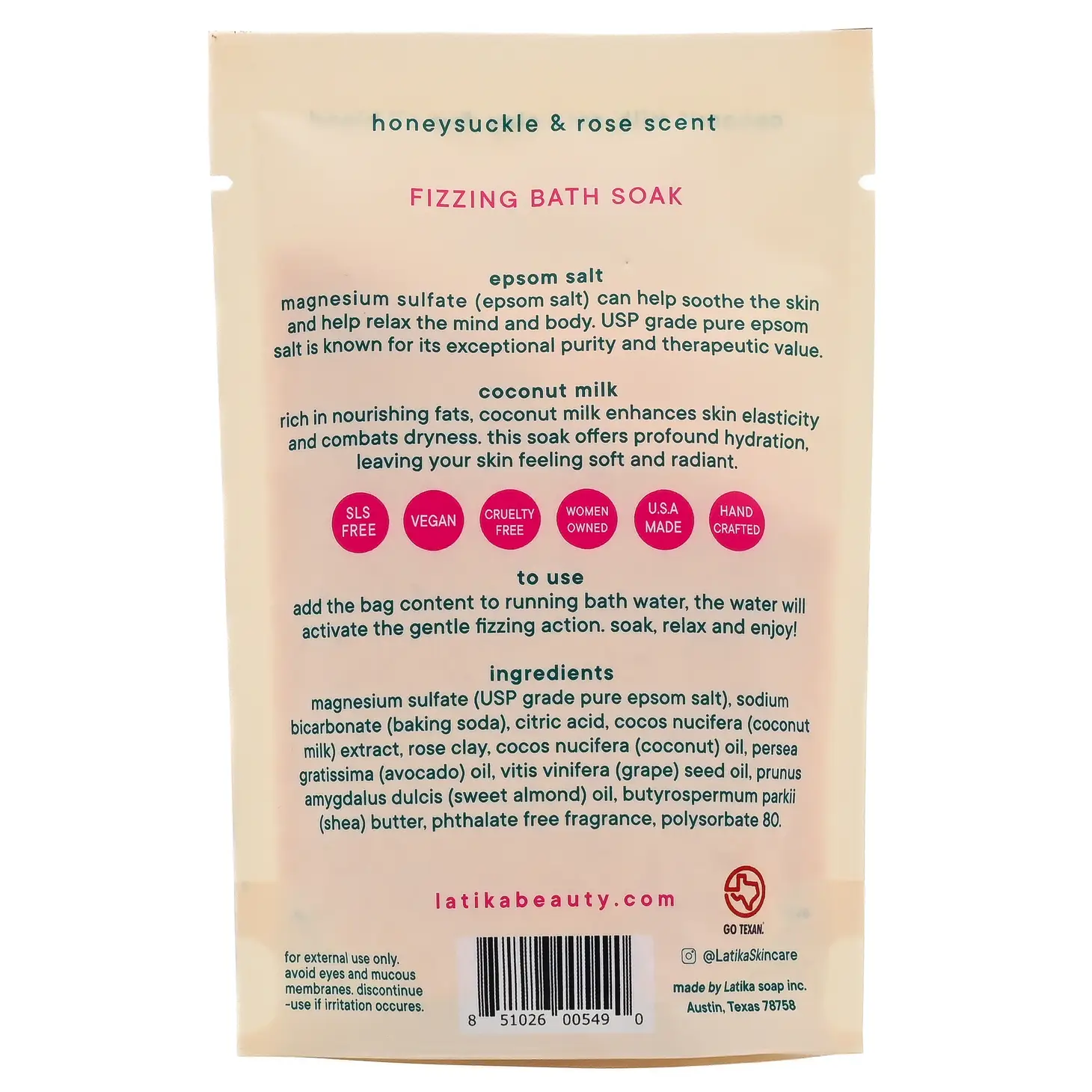 Fizzing Bath Soak with Coconut Milk, Rose Clay and Oil Blend - Image 4