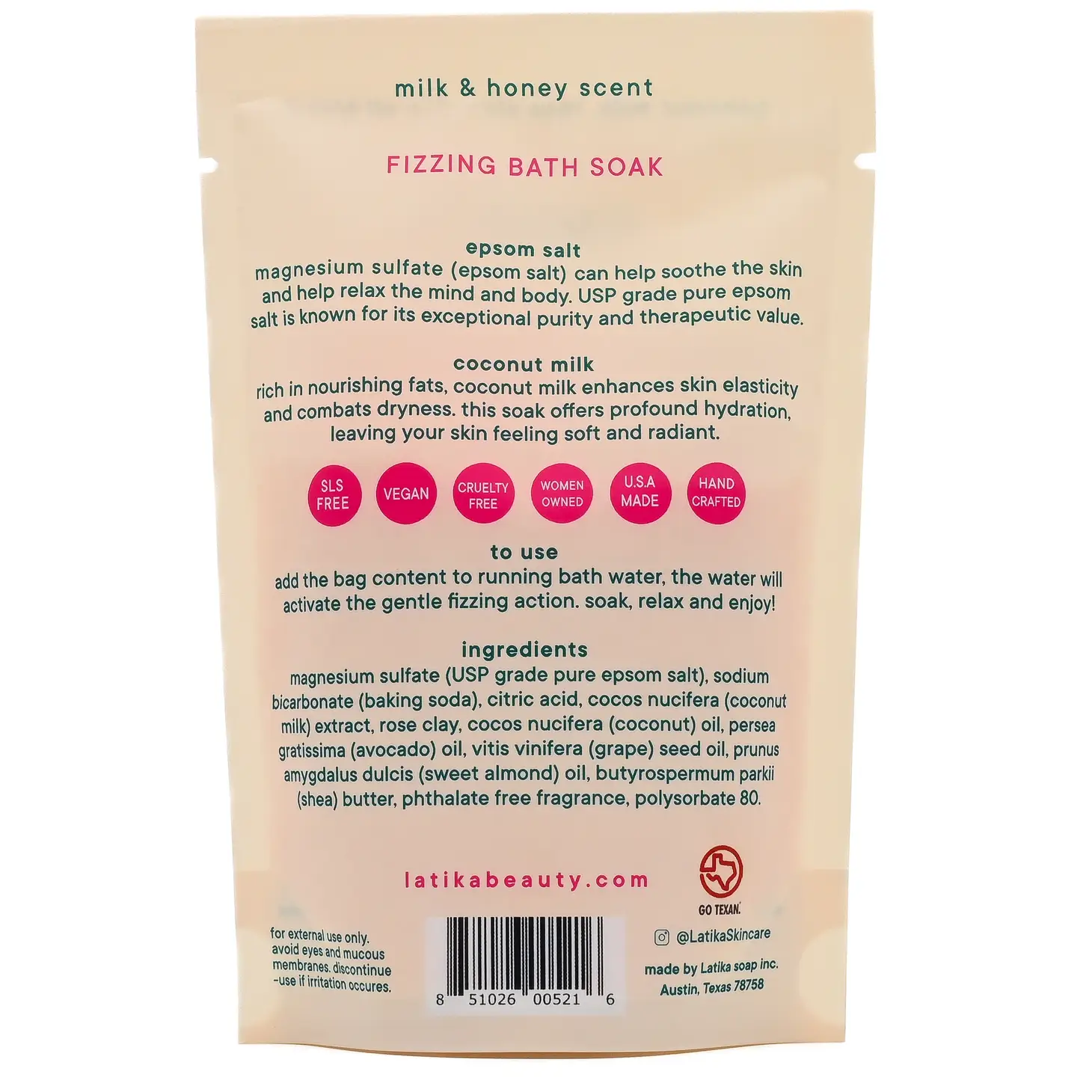 Fizzing Bath Soak with Coconut Milk, Rose Clay and Oil Blend - Image 8