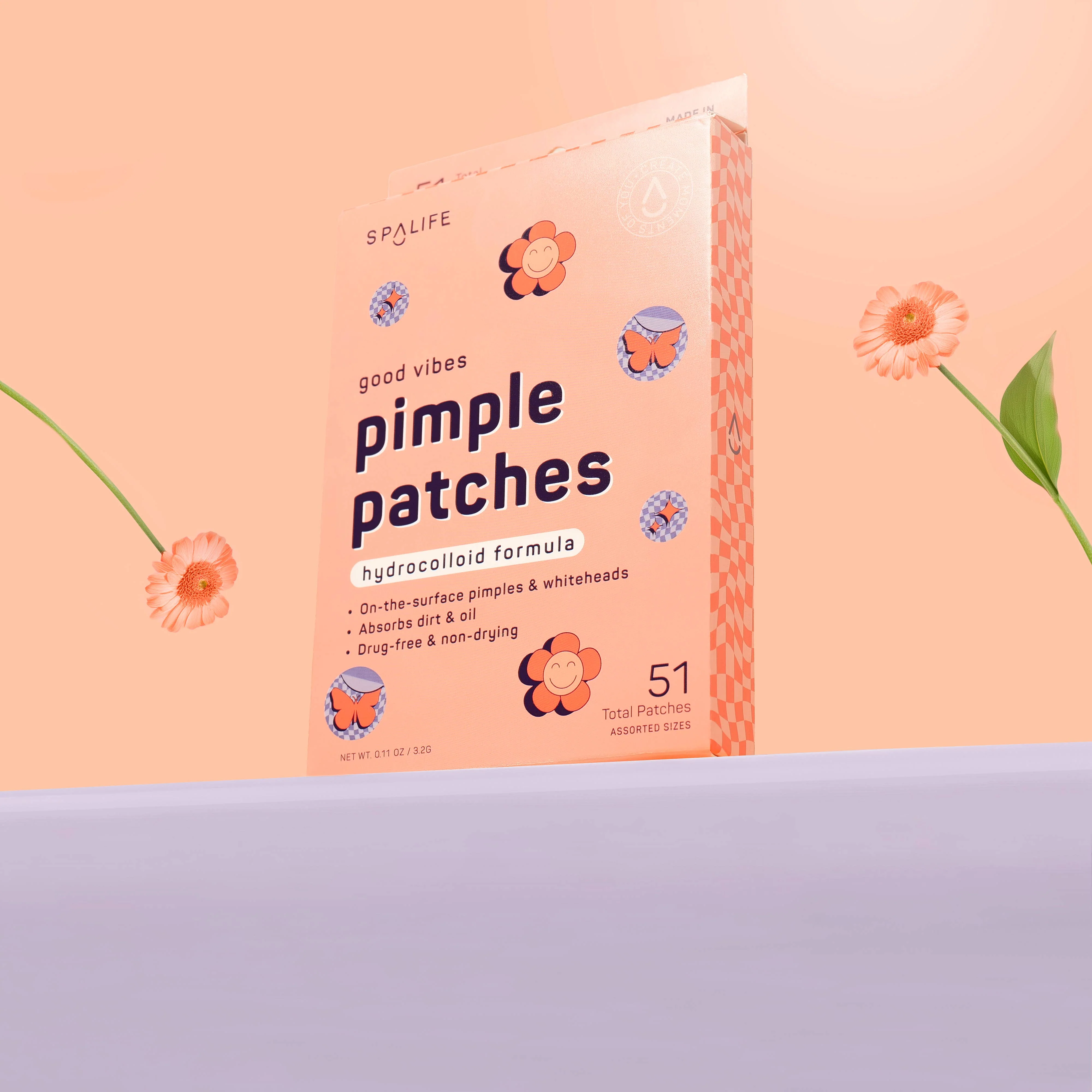 Good Vibes, Butterfly & Flowers Hydrocolloid Pimple Patches - Image 3
