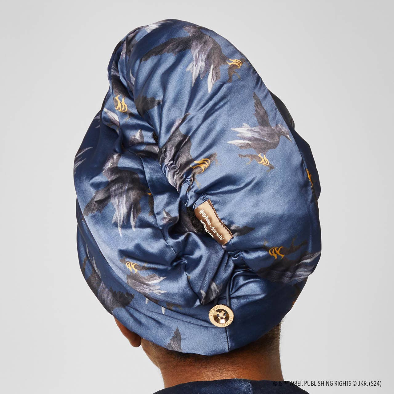 Harry Potter x Kitsch Satin-Wrapped Hair Towel - Ravenclaw - Image 2