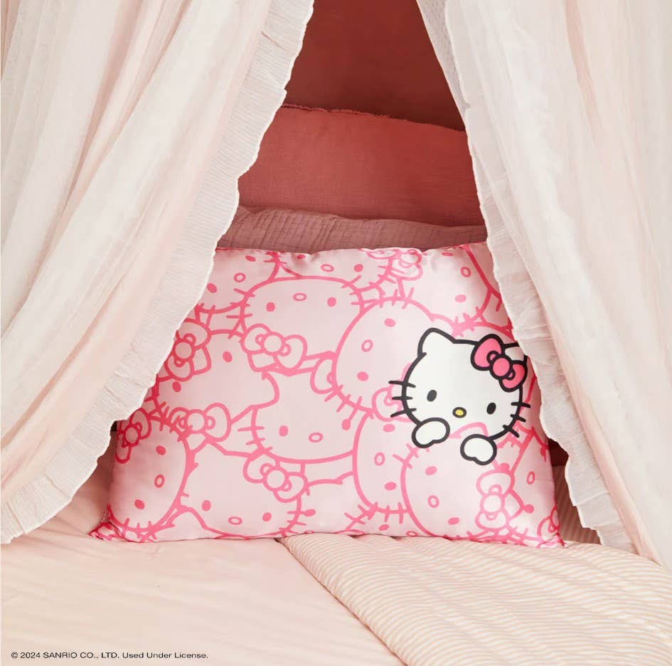 Hello Kitty x Kitsch Pillowcase - Pink Kitty Faces - Image 4