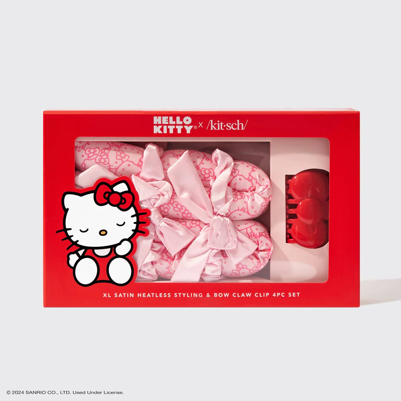Hello Kitty x Kitsch XL Satin Heatless Styling & Bow 4pc Set - Image 3