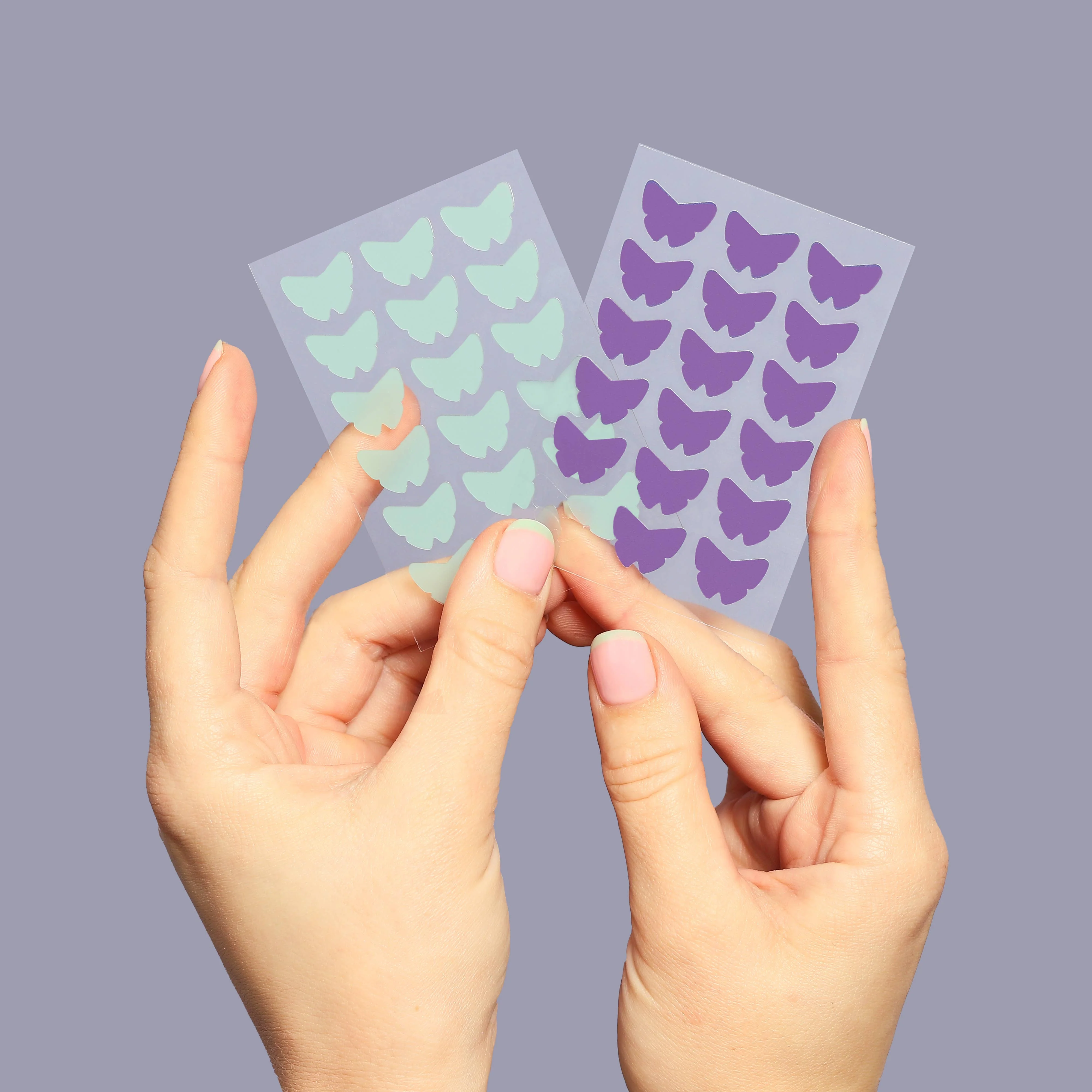 Hydrocolloid Mint & Purple Butterfly Pimple Patches - Image 3
