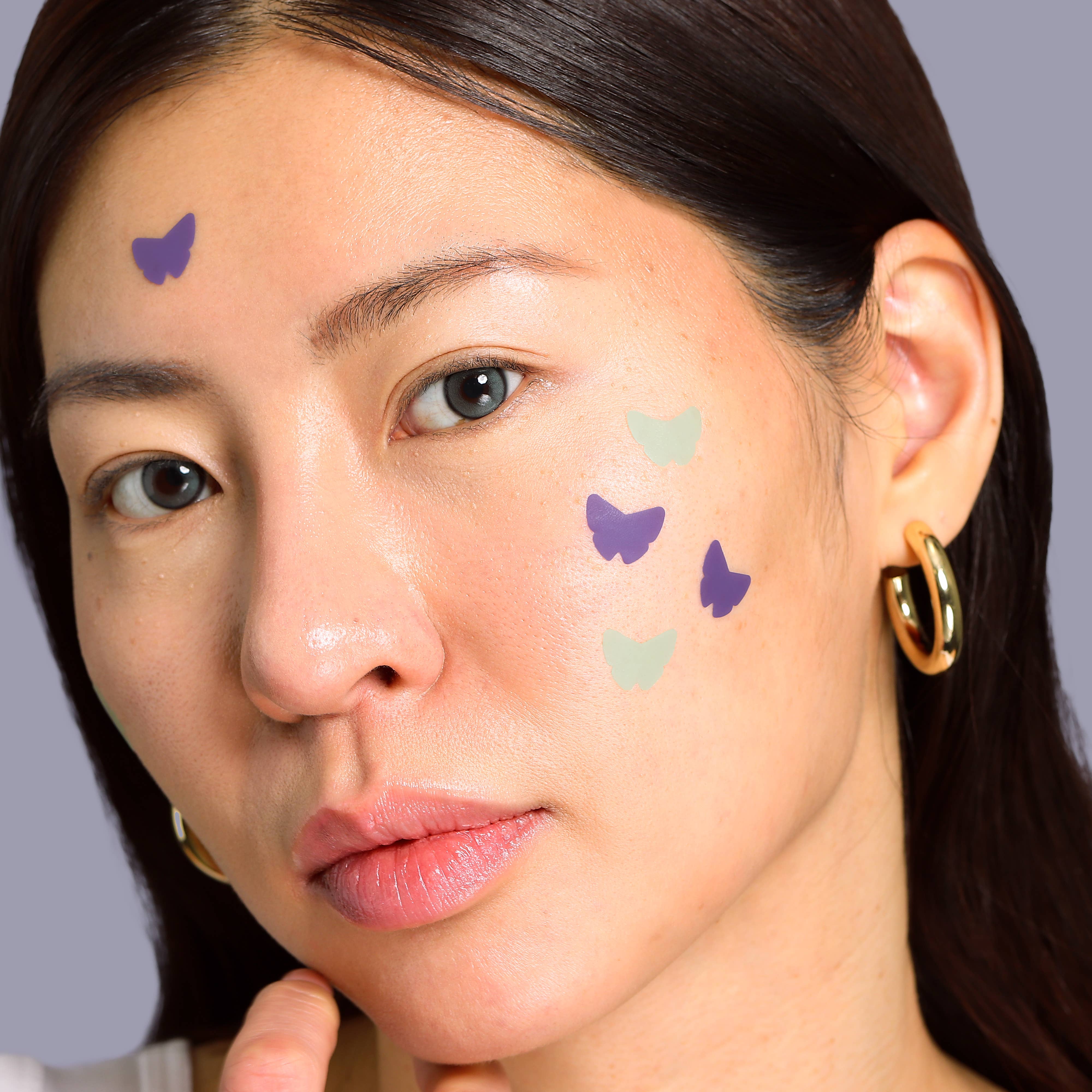 Hydrocolloid Mint & Purple Butterfly Pimple Patches - Image 4
