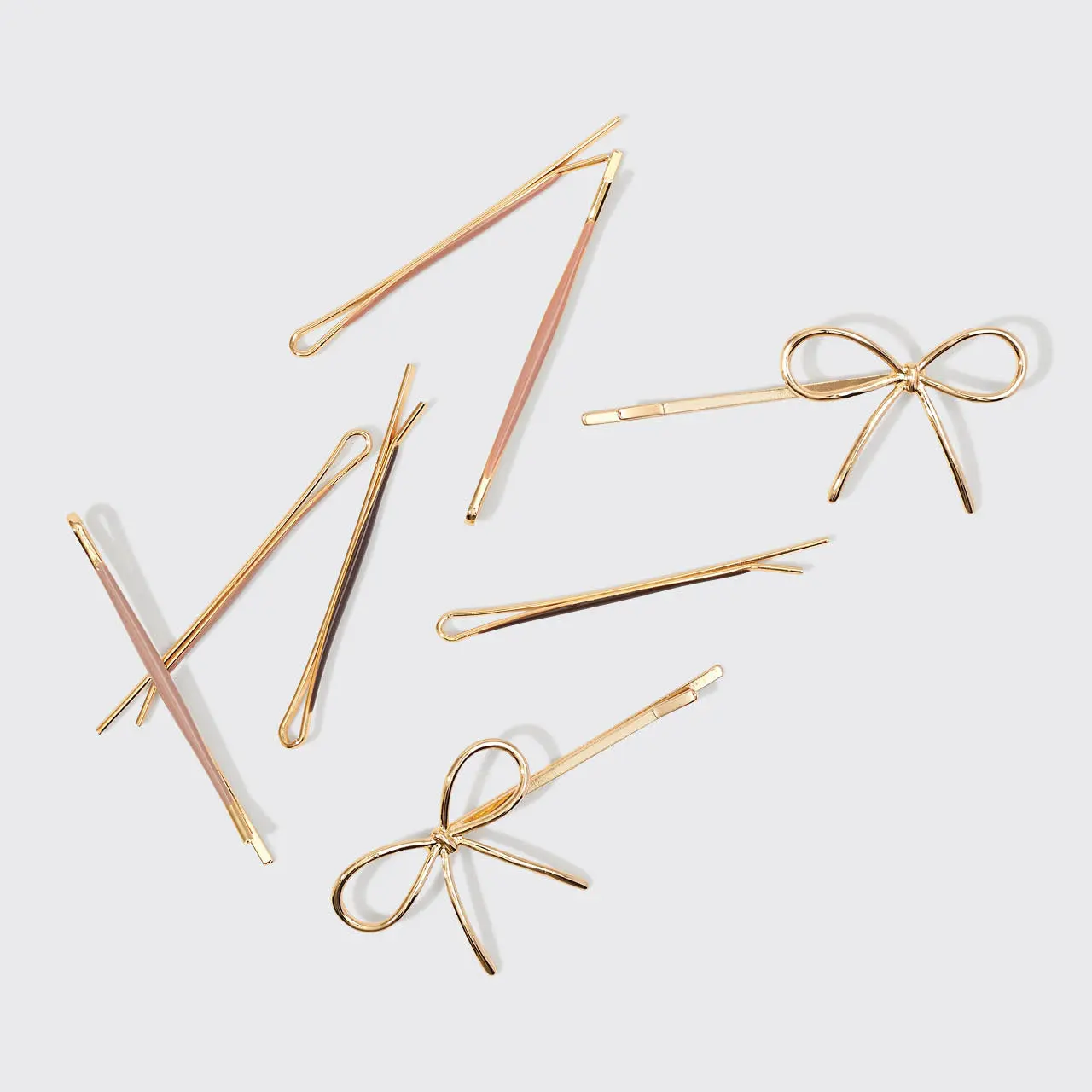 Metal Enamel Bobby Pins and Bow Set - Image 3