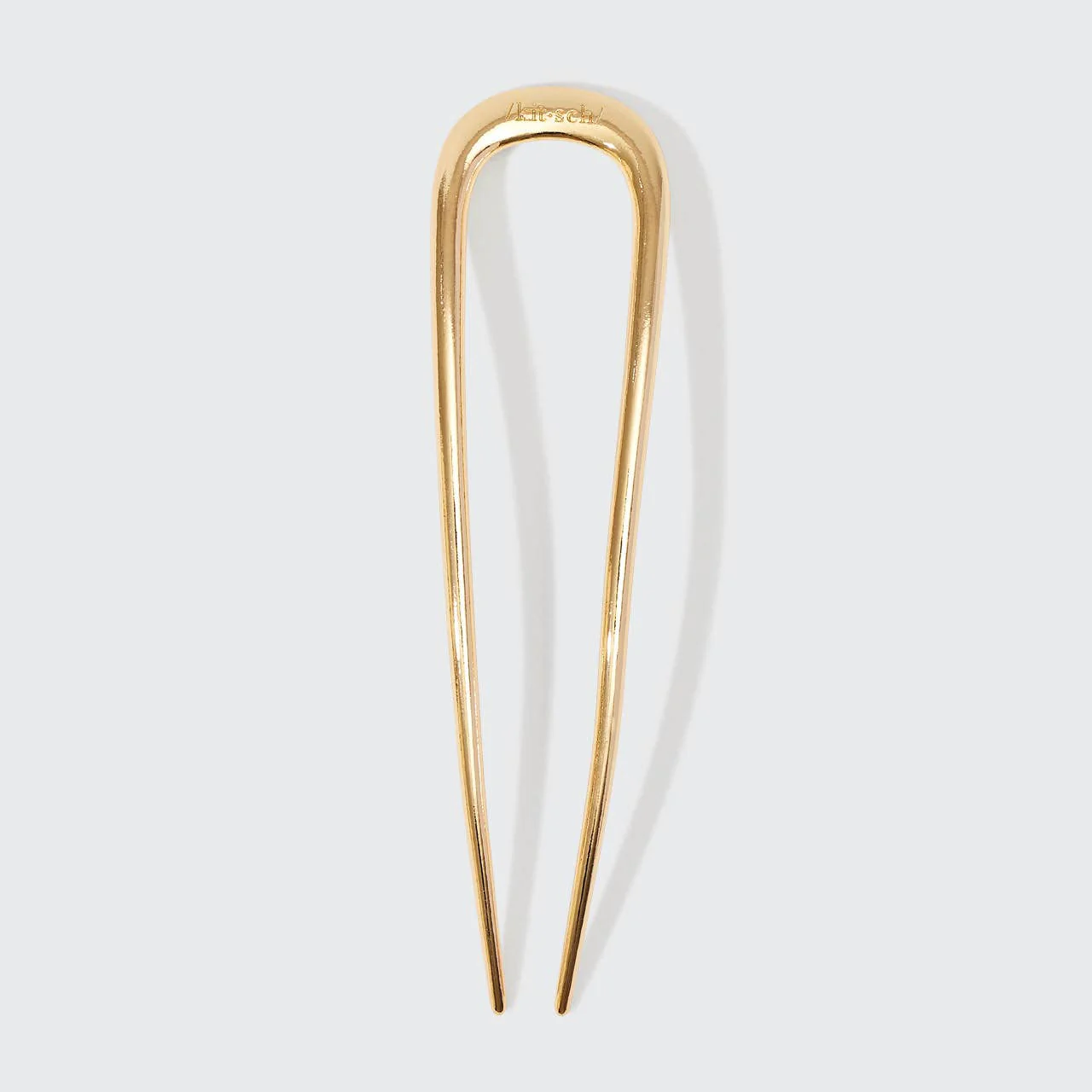 Metal French Hair Pin 1pc- Gold - Image 2