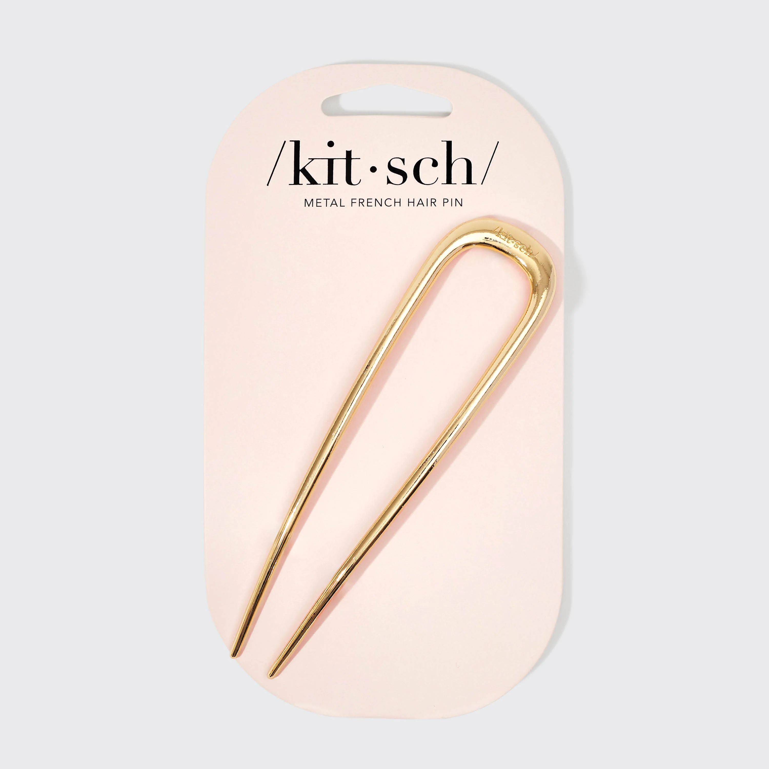 Metal French Hair Pin 1pc- Gold - Image 3