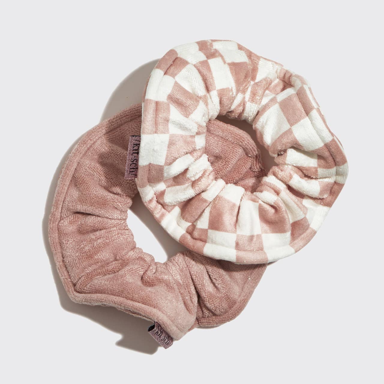 Microfiber Quick-Dry Towel Scrunchie 2PC- Terracotta Checker - Image 2