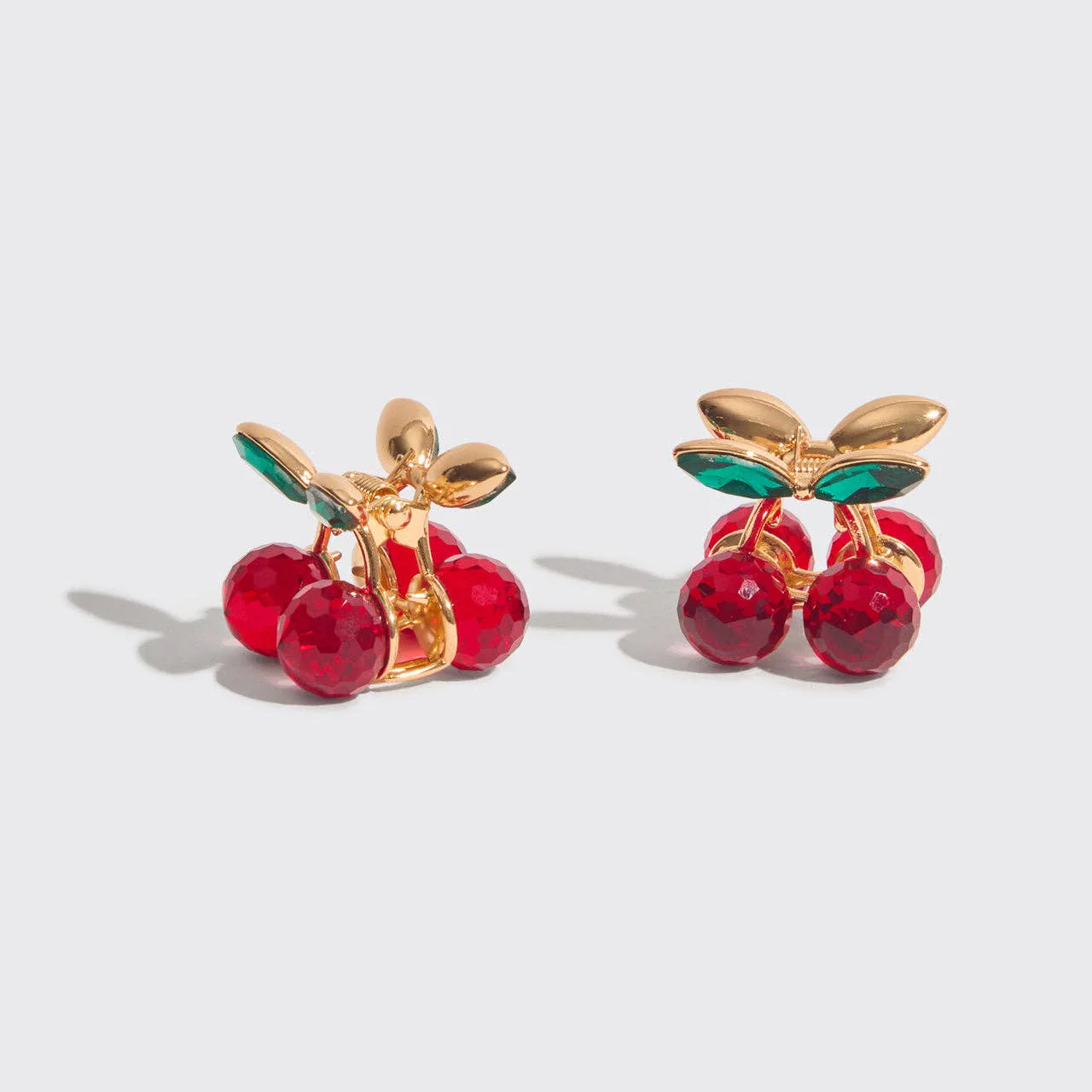 Mini Rhinestone Claw Clips 2pc Set - Cherry - Image 2