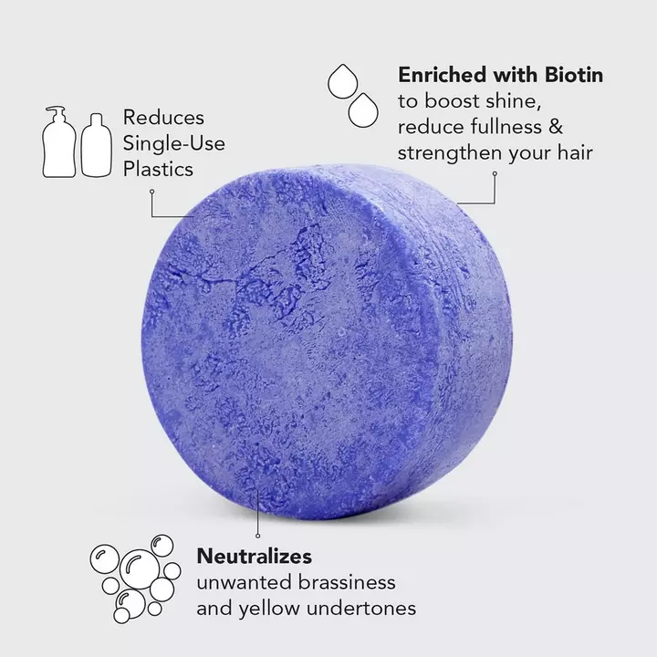 Purple Toning Solid Shampoo with Biotin - Image 3