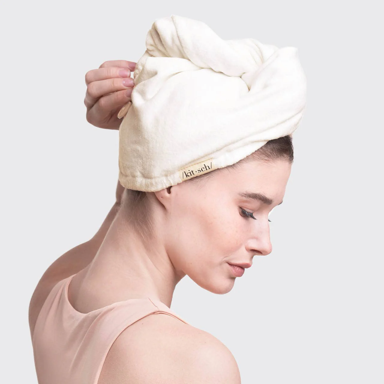 Quick Dry Hair Towel - Ivory - Image 2
