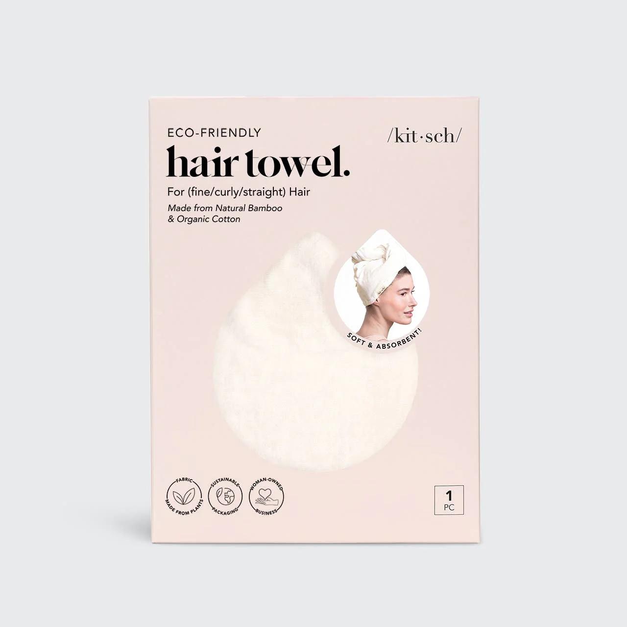Quick Dry Hair Towel - Ivory - Image 6