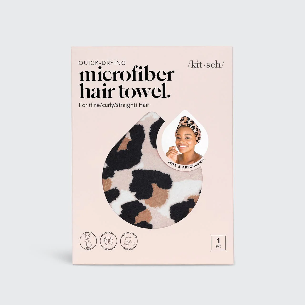 Quick Dry Hair Towel - Leopard - Image 4