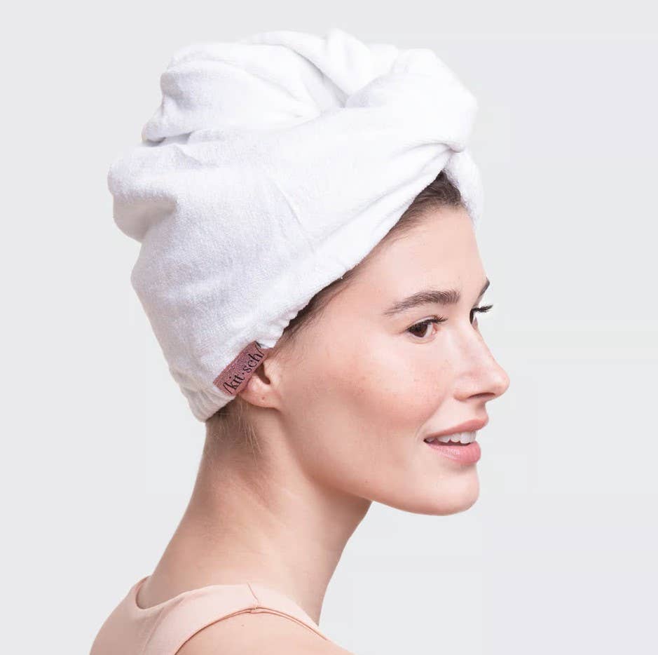 Quick Dry Hair Towel - White - Image 2