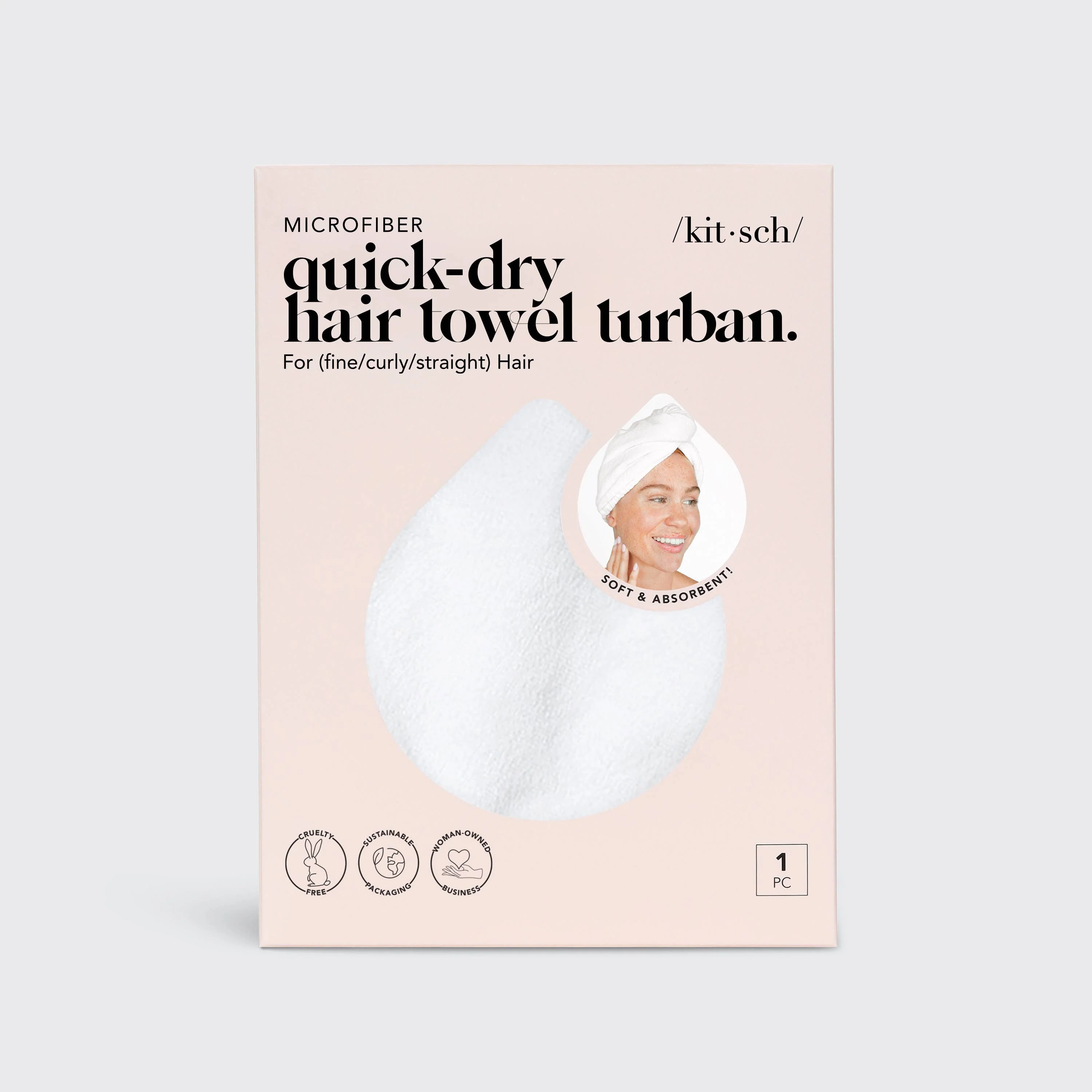 Quick Dry Hair Towel - White - Image 4