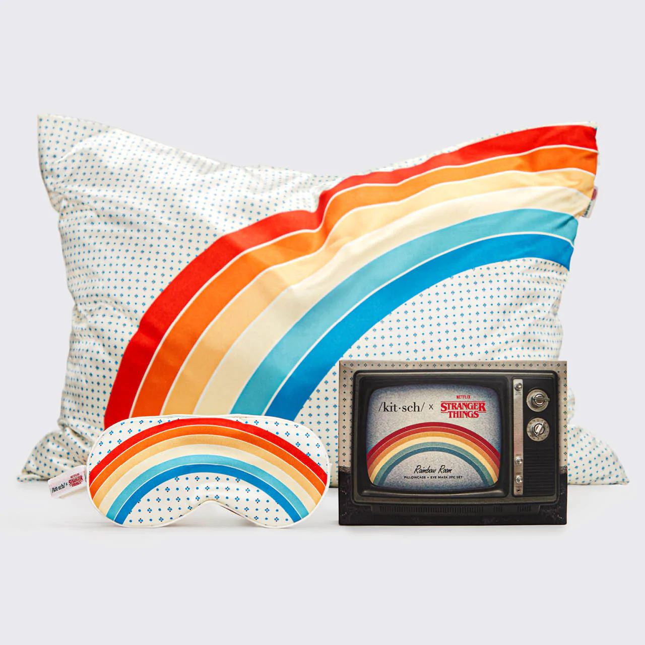 Rainbow Pillowcase + Eye Mask Set Kitsch x Stranger Things - Image 3