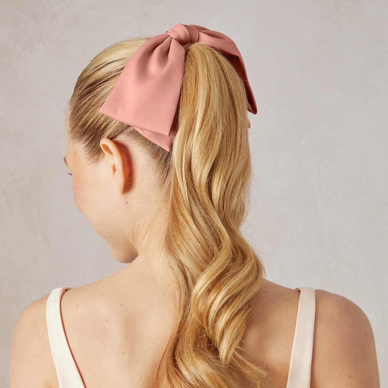 Recycled Fabric Bow Hair Clip - Rosewood - Image 3