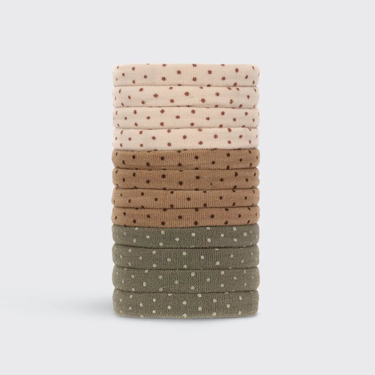 Recycled Nylon Hair Elastics 12pc Set - Polka Dot - Image 4
