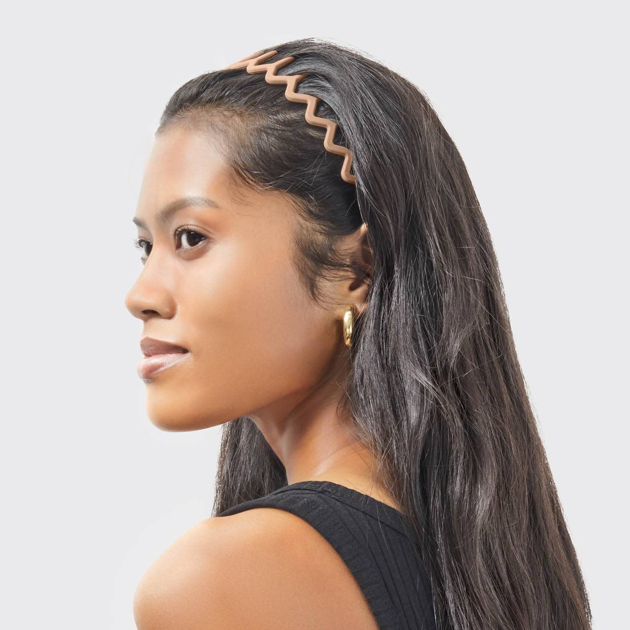 Recycled Plastic Zig Zag Headband 2pc - Neutral - Image 5