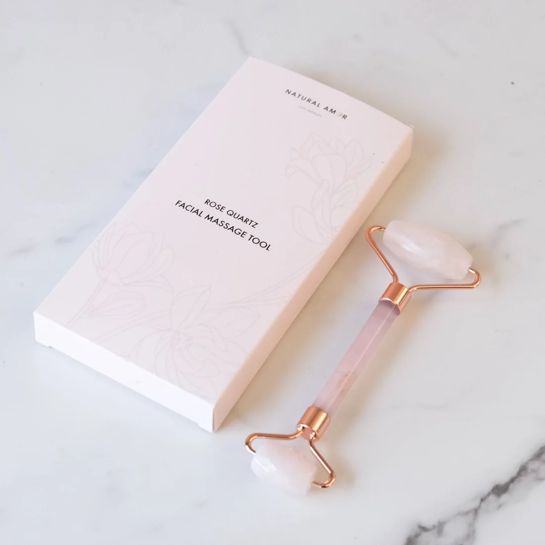 Rose Quartz Facial Roller - Image 2