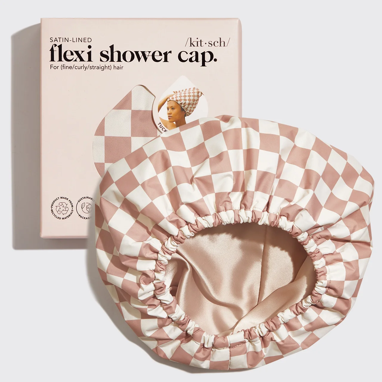 Satin-Lined Flexi Shower Cap - Image 3