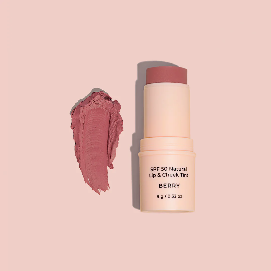 SPF 50 Natural Lip & Cheek Tint - Berry - Image 4