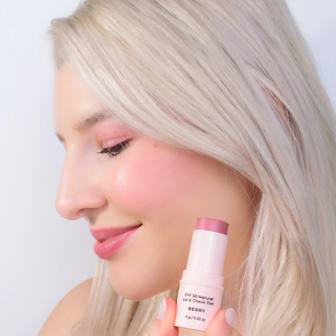 SPF 50 Natural Lip & Cheek Tint - Berry - Image 6