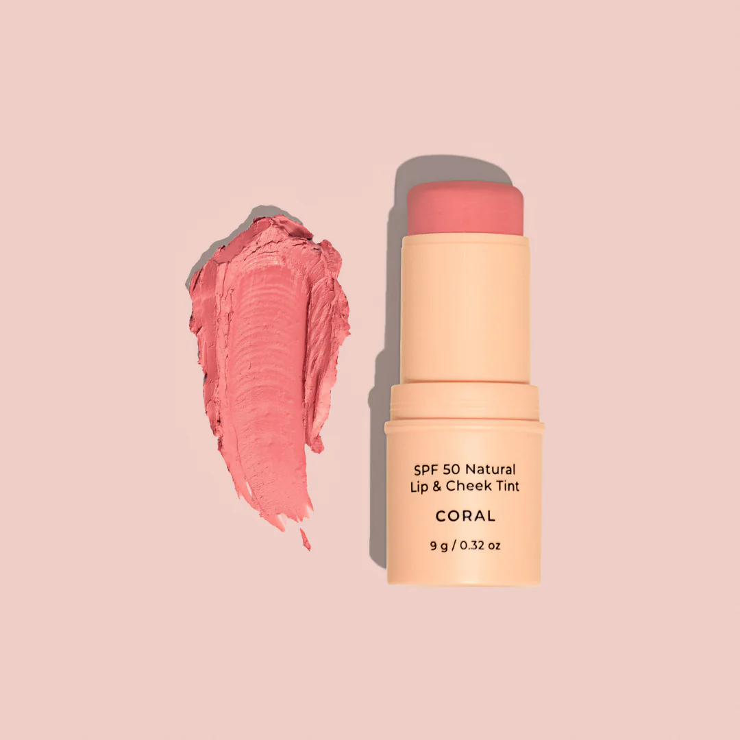 SPF 50 Natural Lip & Cheek Tint - Coral - Image 3