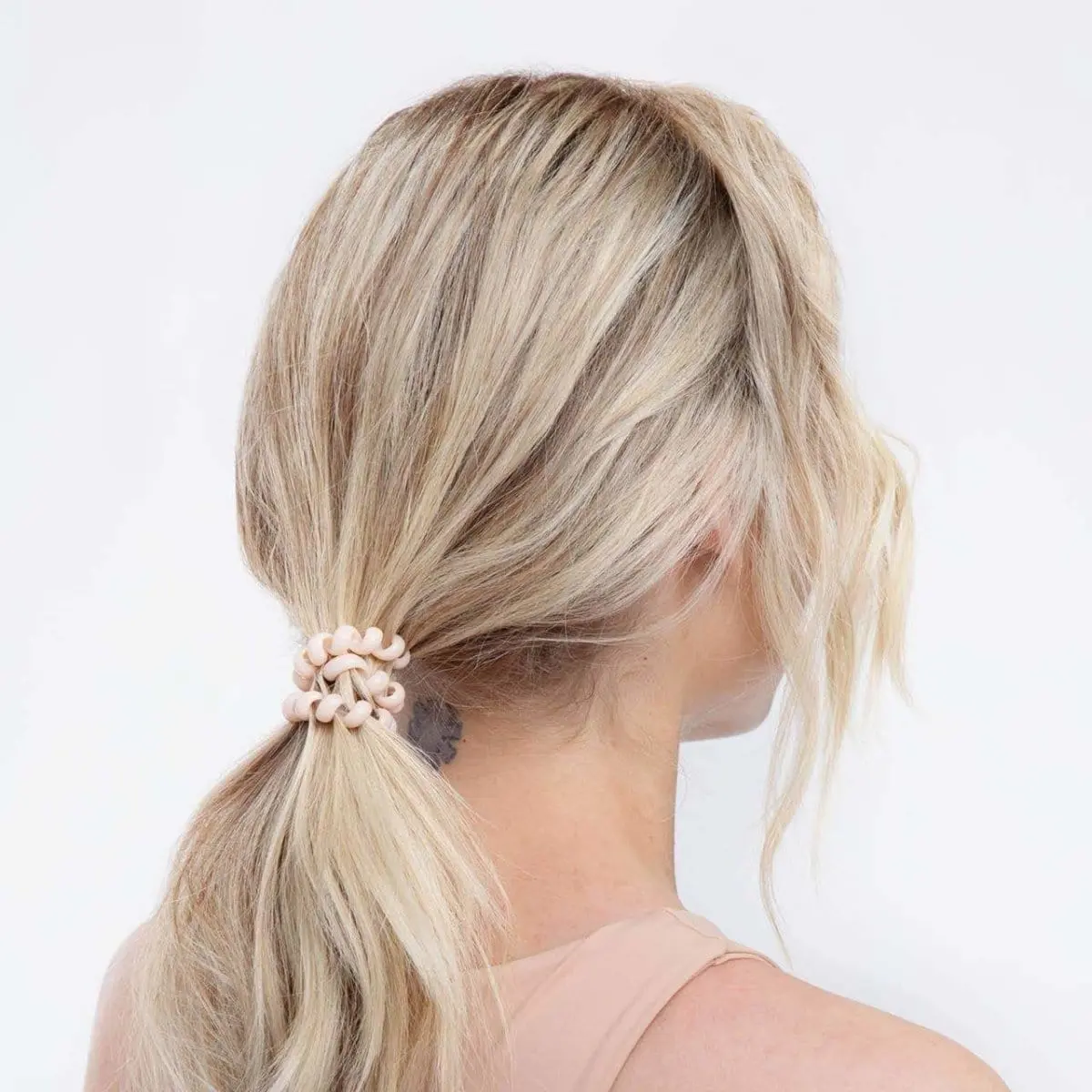 Spiral Hair Ties 4 Pc - Large Nude - Image 2