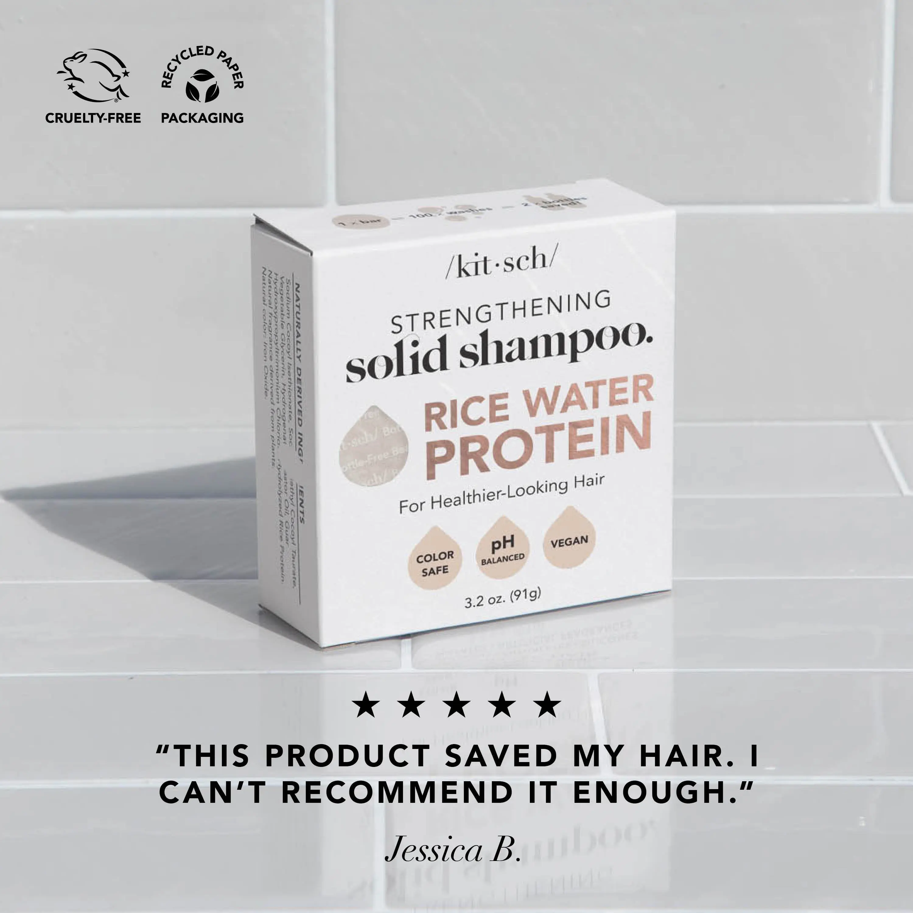 Strengthening Solid Shampoo with Rice Water Protein - Image 3
