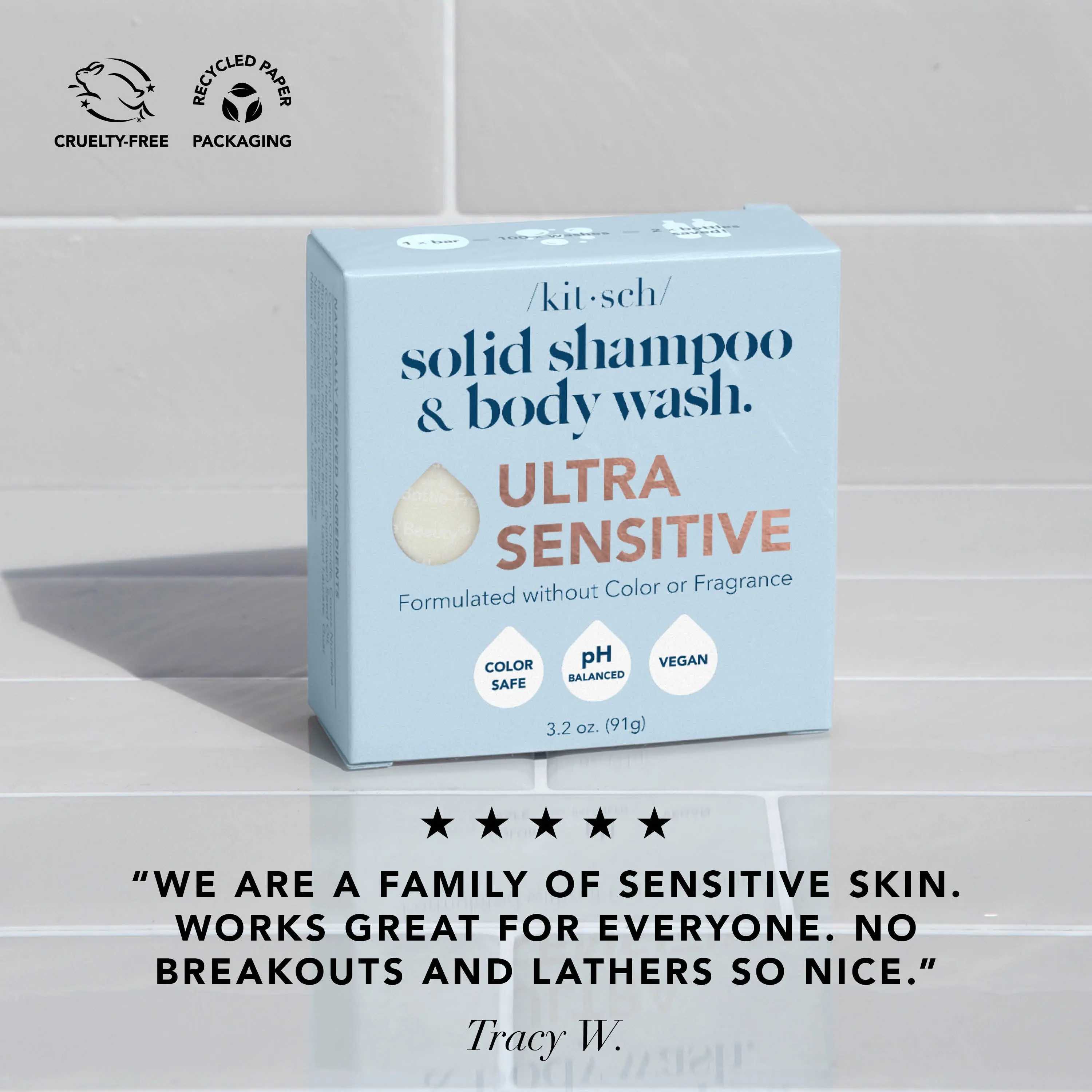 Ultra Sensitive Solid Shampoo & Body Wash - Image 3